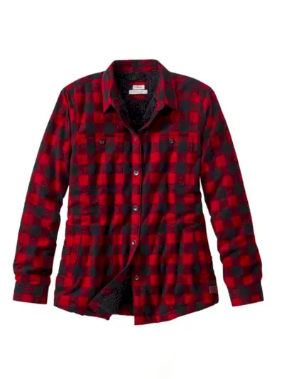 Červeno-čierna škótska kockovaná košeľa L.L.Bean