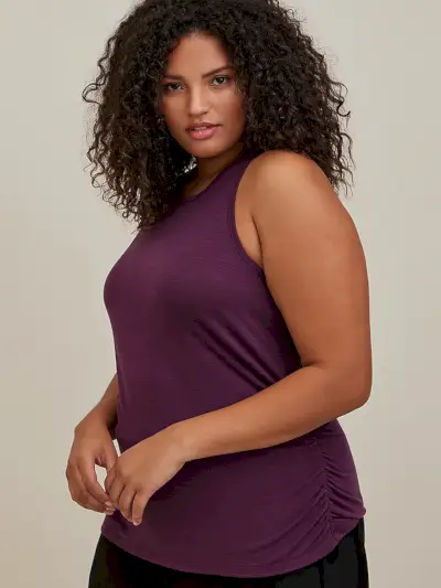 Torrid Ruched High Neck Racerback Active Tank