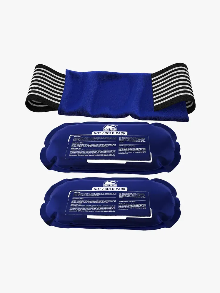 TrekProof Ice Pack con componenti di marca su sfondo grigio chiaro