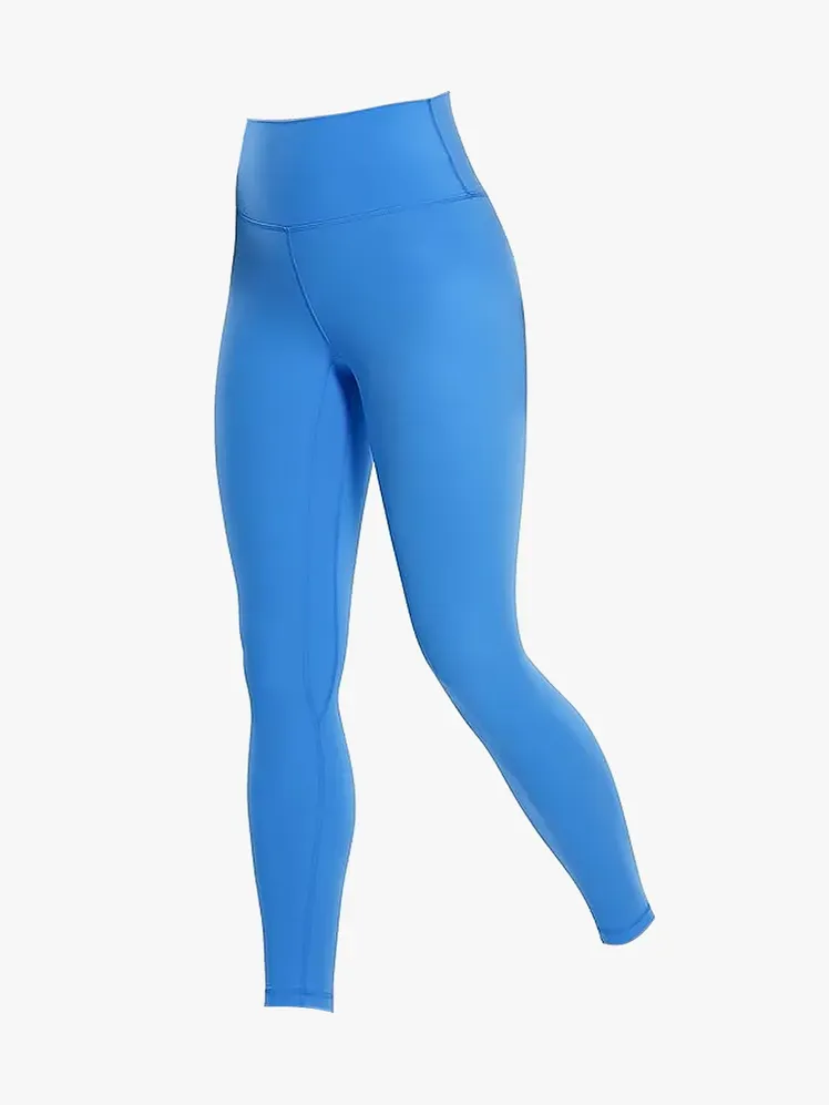 Børstet Naked Feeling Workout Leggings i sterk blå farge på lys grå bakgrunn