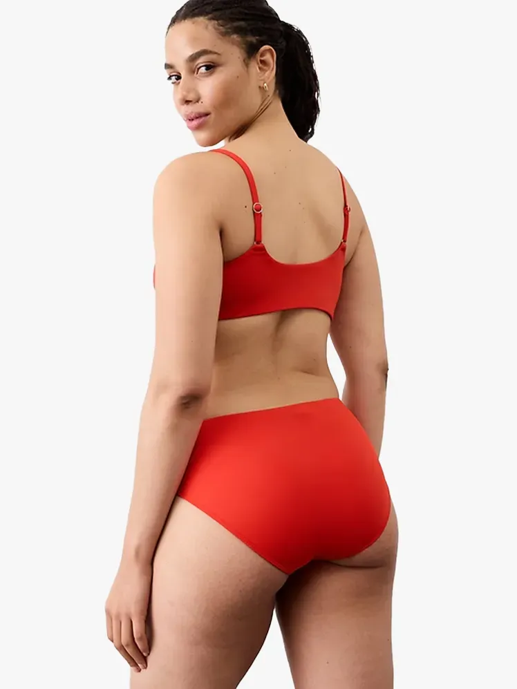 Pantalon de înot complet Athleta Hipster în componentă de marcă pe un fundal gri deschis