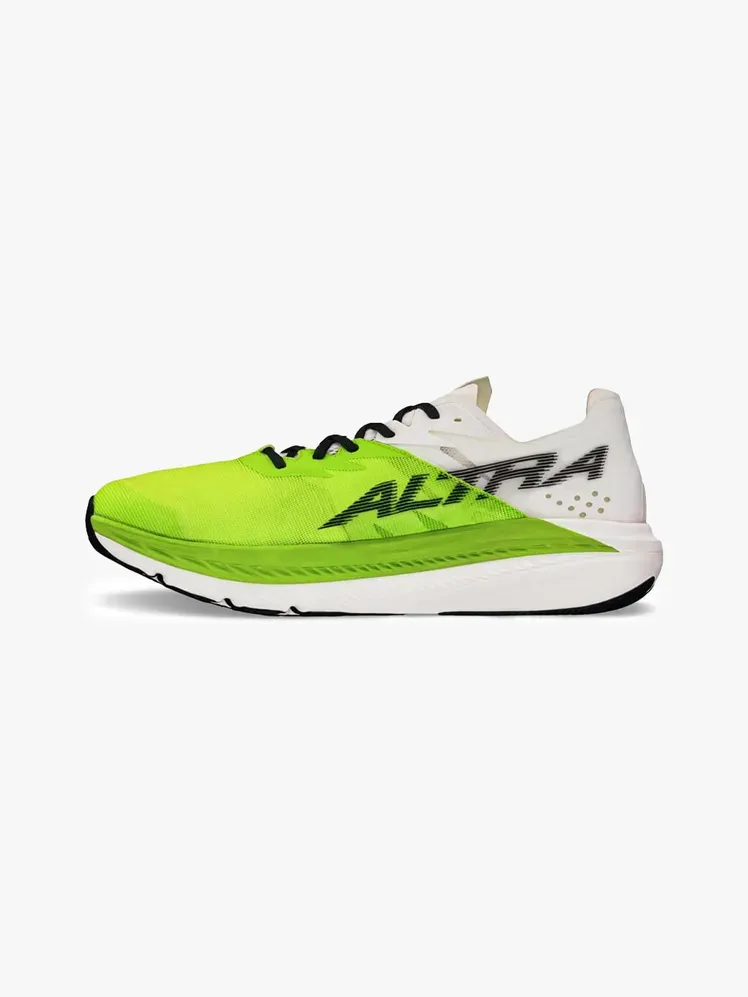 Altra Vanish Carbon 2 en componente de marca sobre fondo gris claro