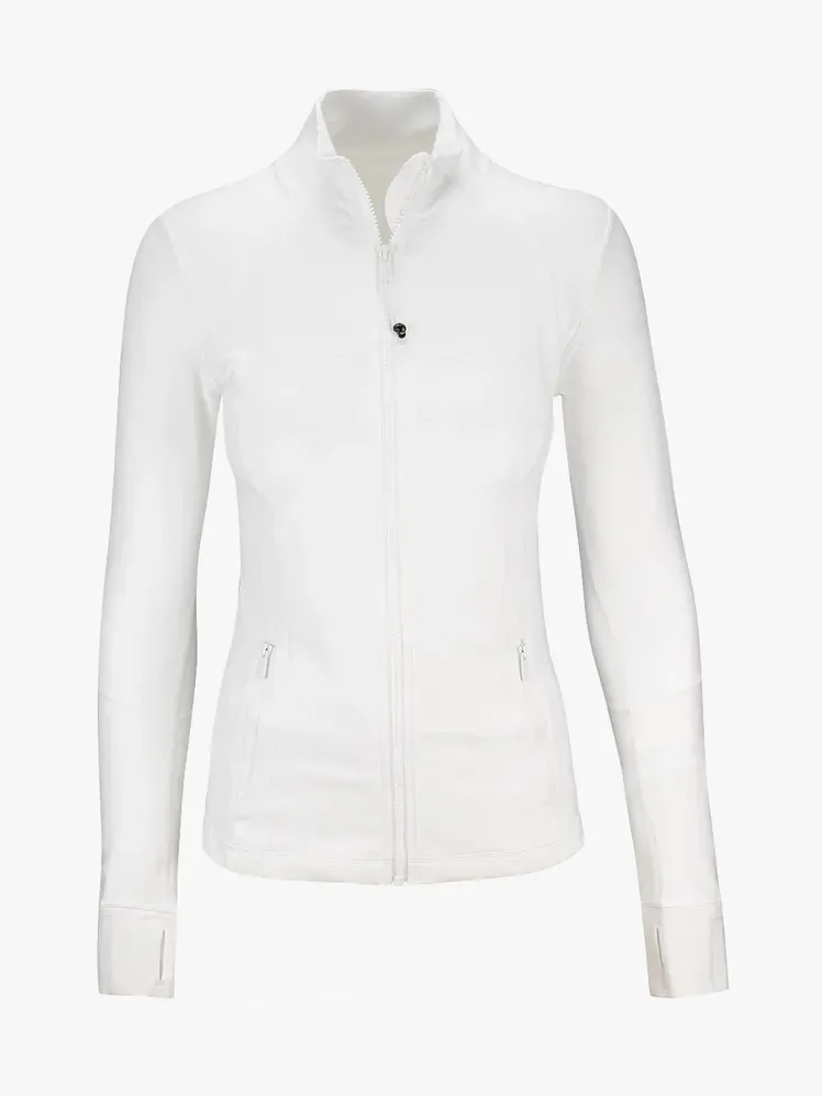 Lululemon Define Jacket Nulu з фірмової складової на світло-сірому фоні