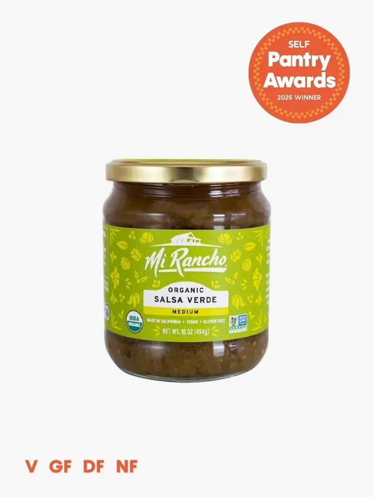 Pot met groen etiket en oranje Pantry Awards-zegel rechtsboven