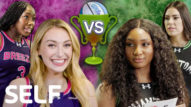 Giocatori di basket professionisti competono in una battaglia arcade (Paige Buekers, Alyssa Thomas e altri)