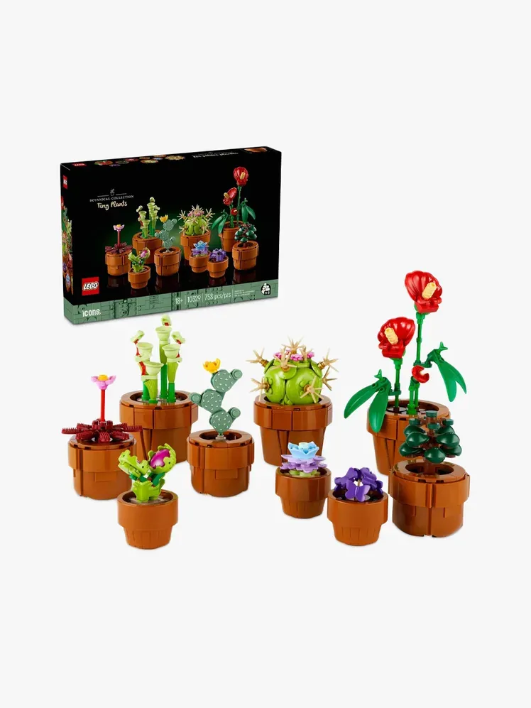 Lego Icons Tiny Plants Botanical Collection in Markenkomponente auf hellgrauem Hintergrund=