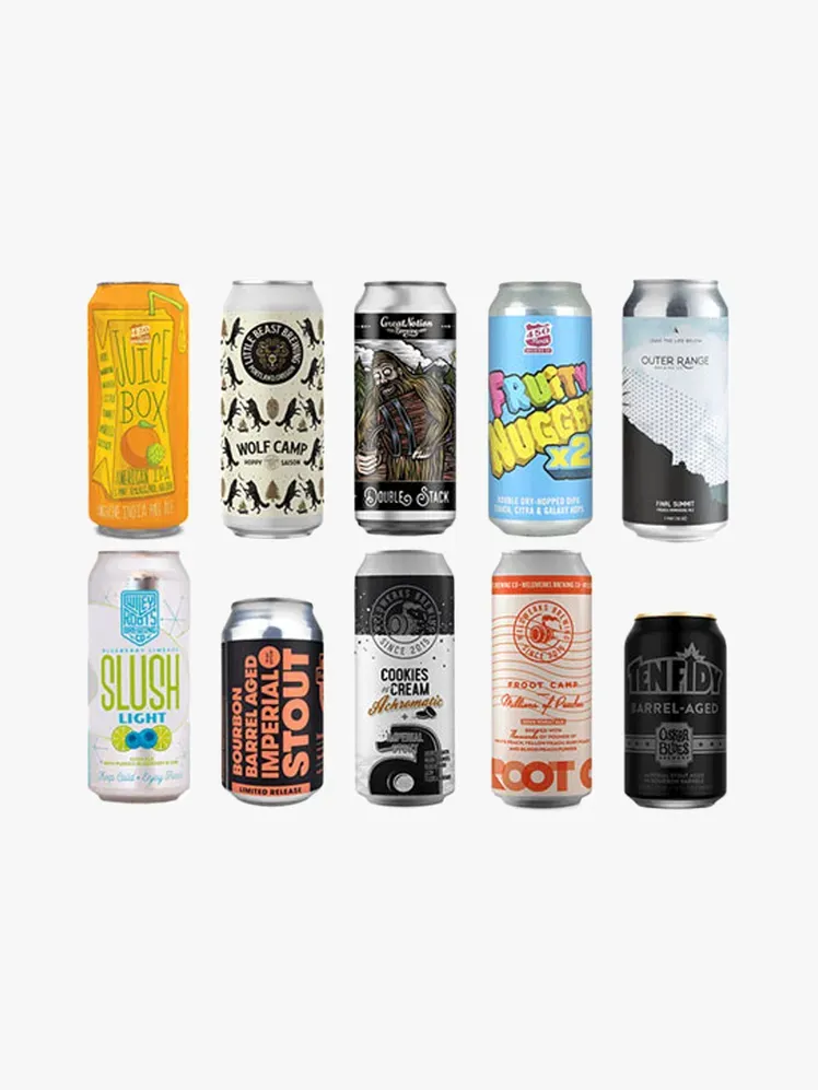 Beer Drop-Abonnement in Markenkomponenten auf hellgrauem Hintergrund