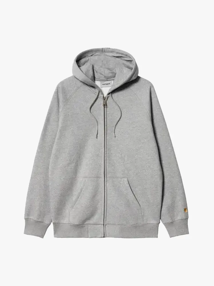 Carhartt Work In Progress Chase Fleece Hoodie mit Markenlogo auf hellgrauem Hintergrund