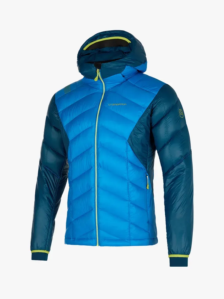 La Sportiva Aiguille Down Jkt aus Markenkomponente auf hellgrauem Hintergrund