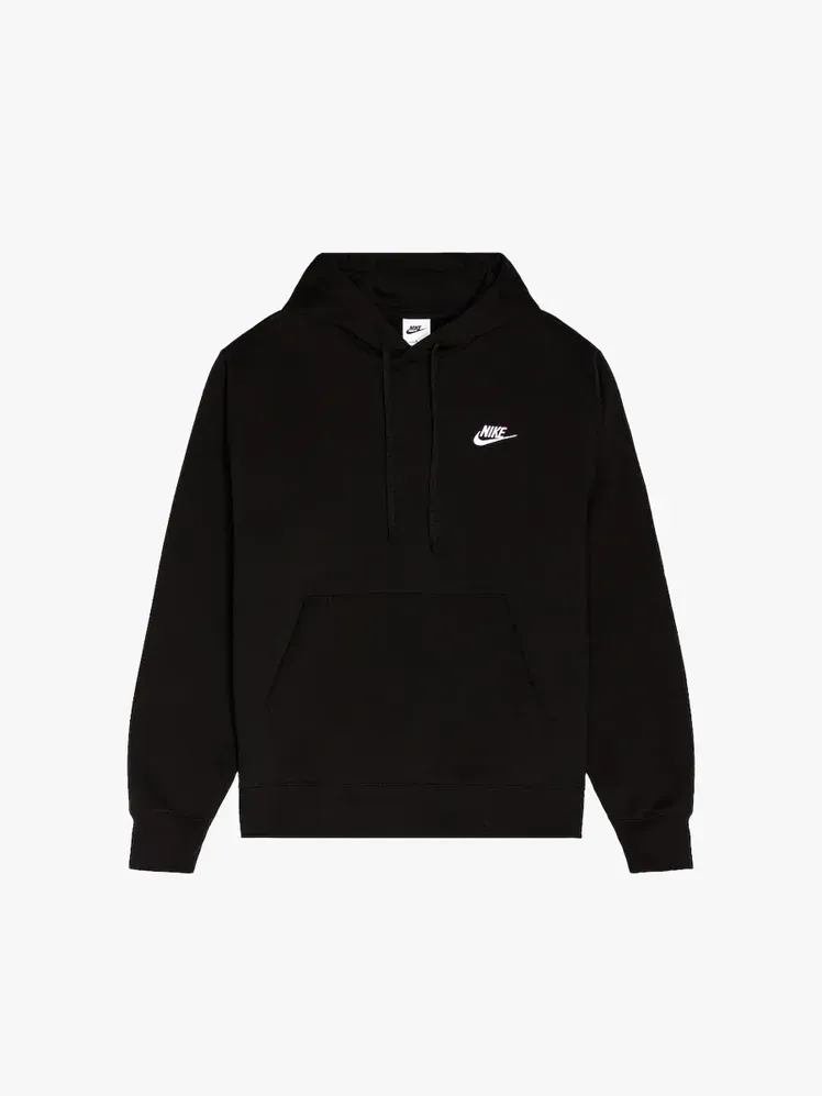 Nike Sportswear Club Fleece Pullover Hoodie mit Markenlogo auf hellgrauem Hintergrund