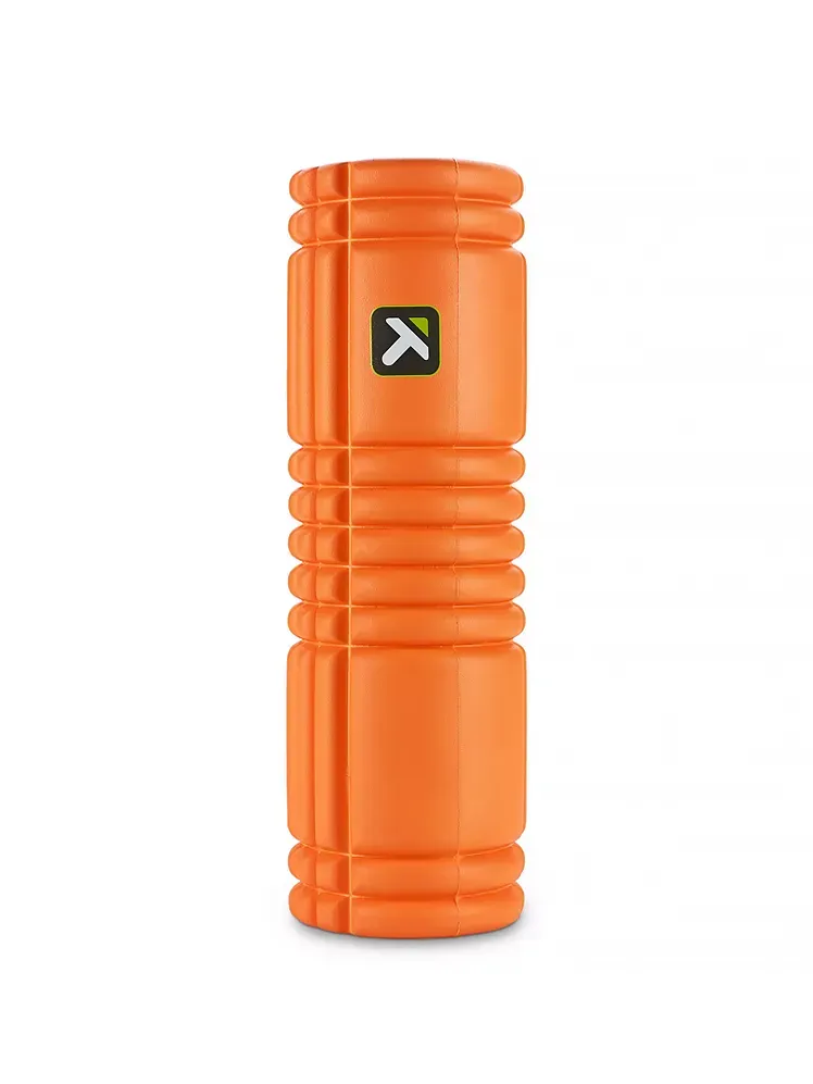 Rodillo Grid Vibe Plus en color naranja sobre fondo blanco.