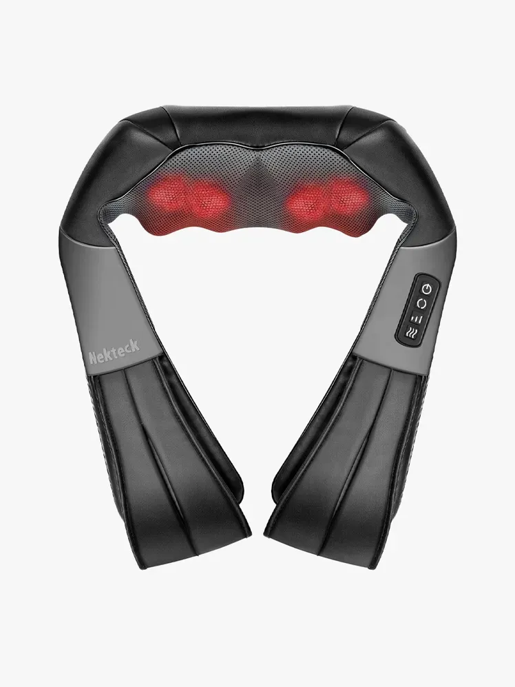 Masseur de cou et de dos Nekteck Shiatsu en composant de marque sur fond gris clair