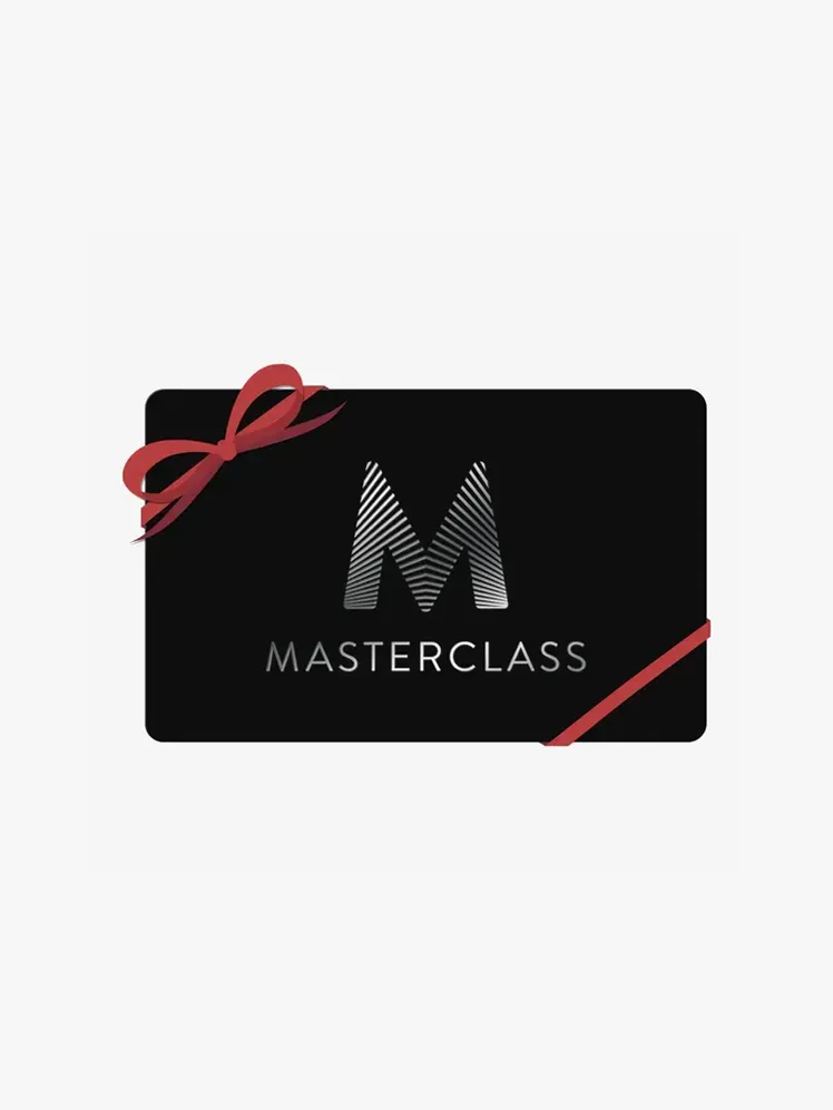Abonnement cadeau MasterClass dans un composant de marque sur fond gris clair