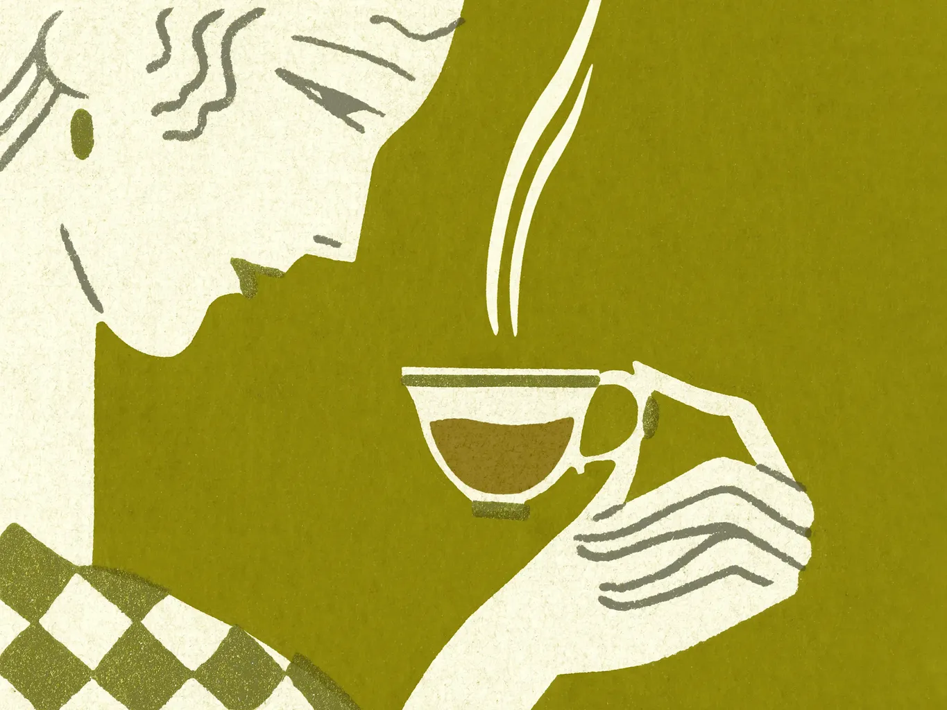 امرأة تحمل فنجان القهوة