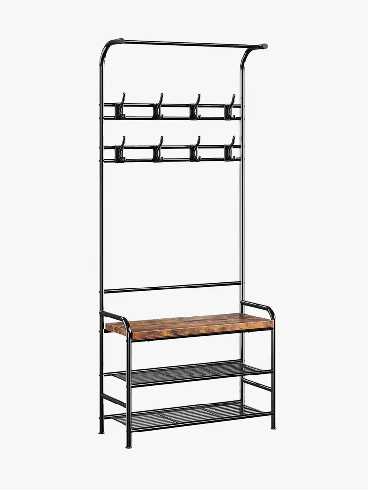 Gaomon Hall Tree Shoe Bench in merkcomponent op een lichtgrijze achtergrond