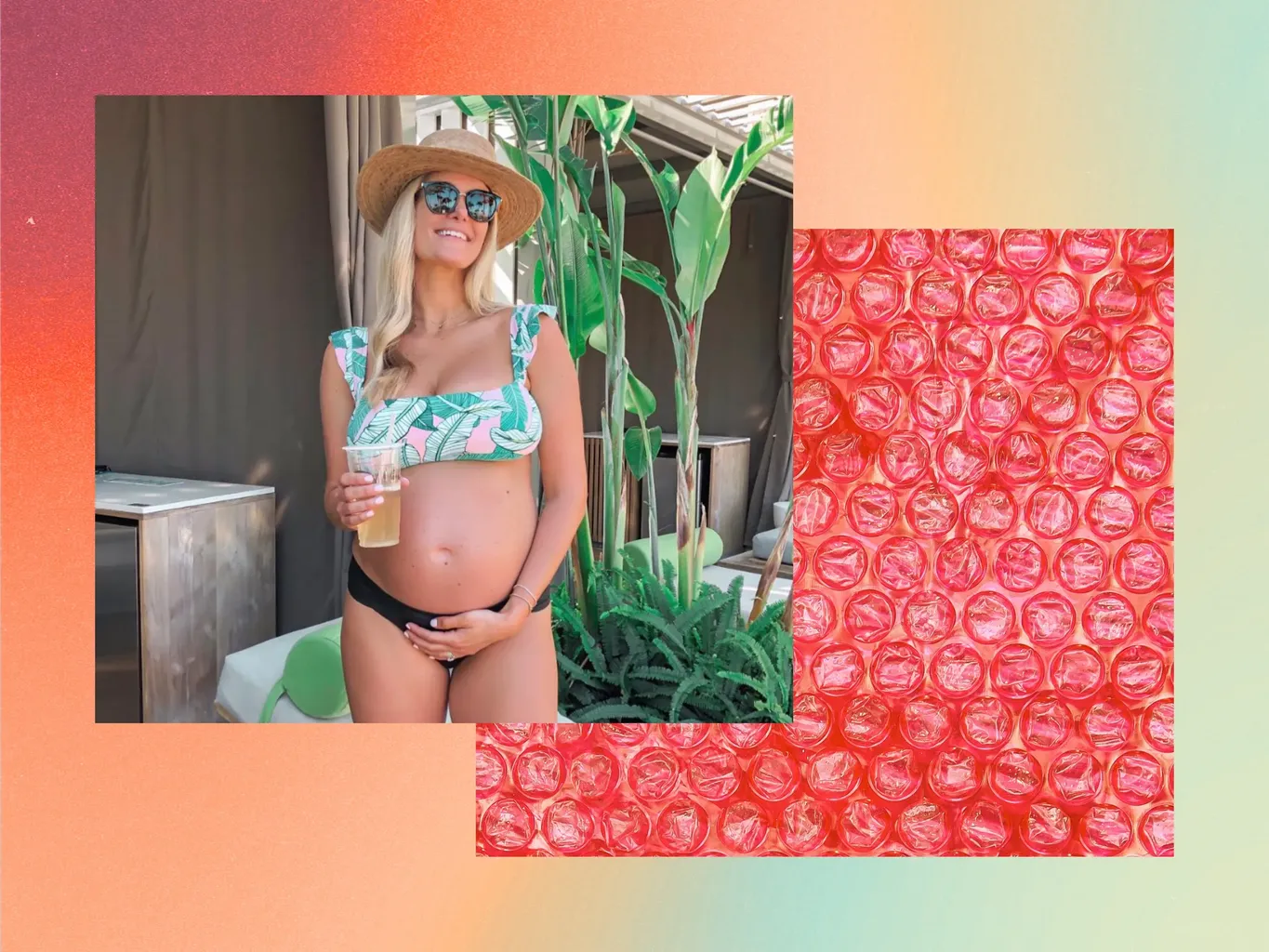 Ashley Mcatee pozuje przy basenie podczas swojego babymoon