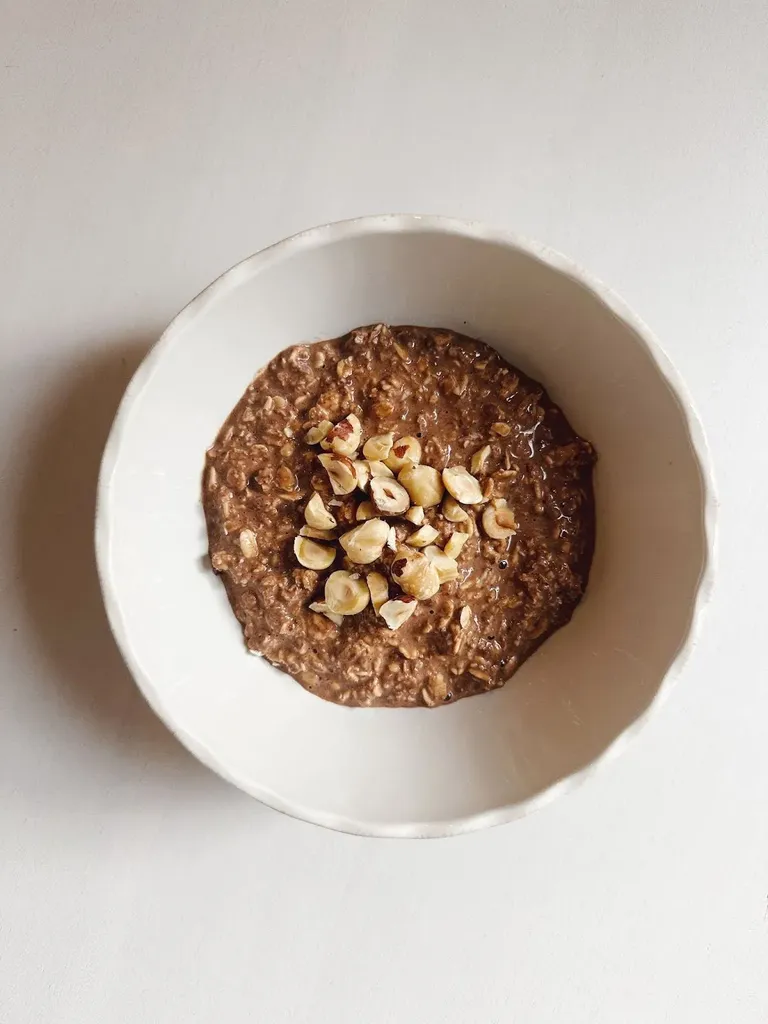 Havre med choklad och nötter