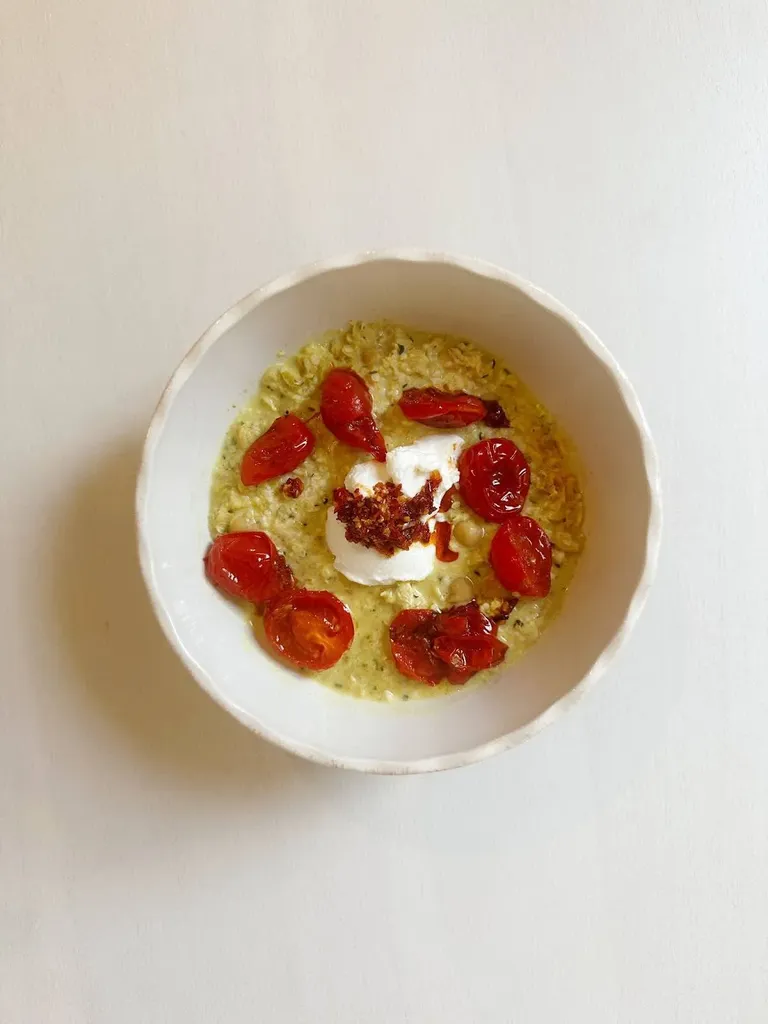 Havre med curry och tomater