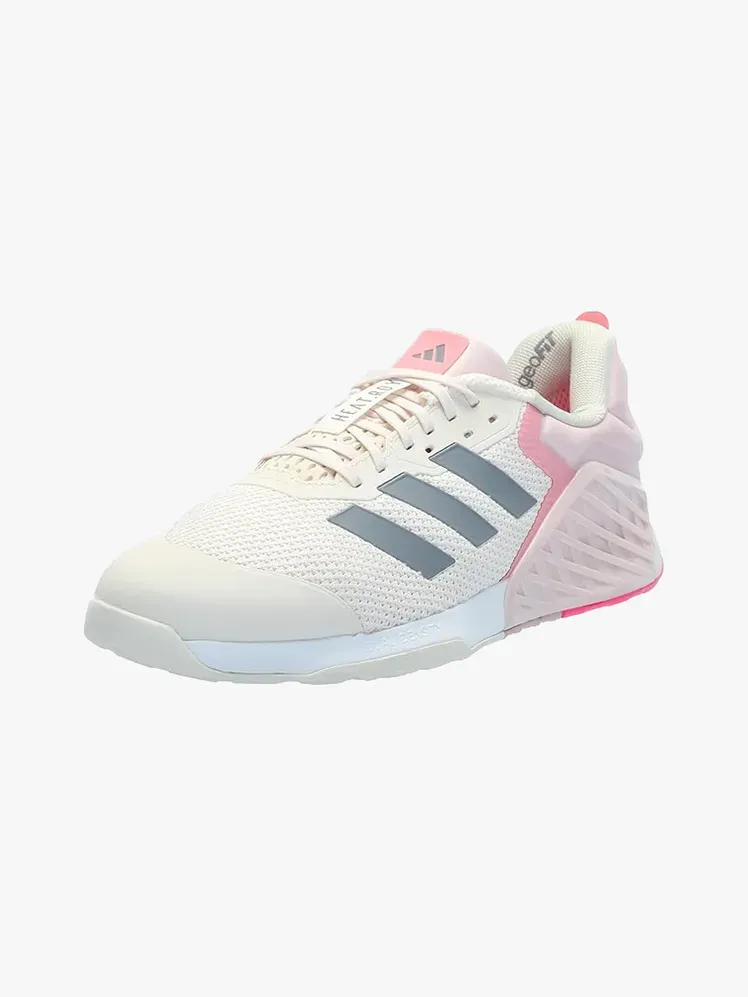 Zapatillas de entrenamiento de fuerza Adidas Dropset 3 con componente de marca sobre fondo gris claro