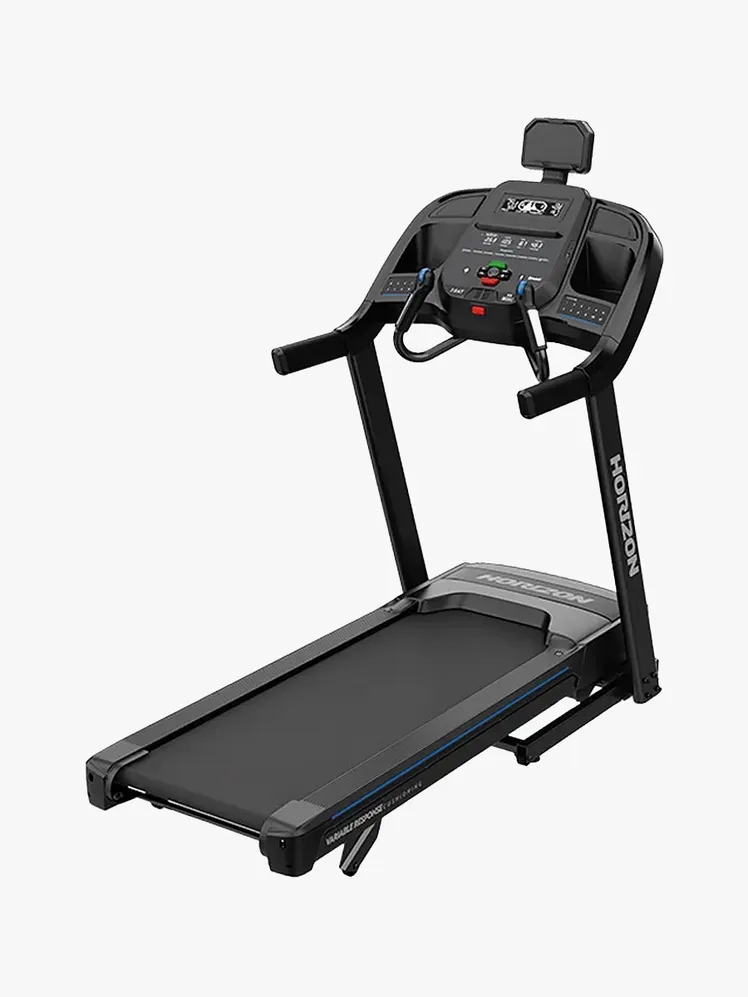 Horizon Fitness 7.0 AT zīmola komponentā uz gaiši pelēka fona