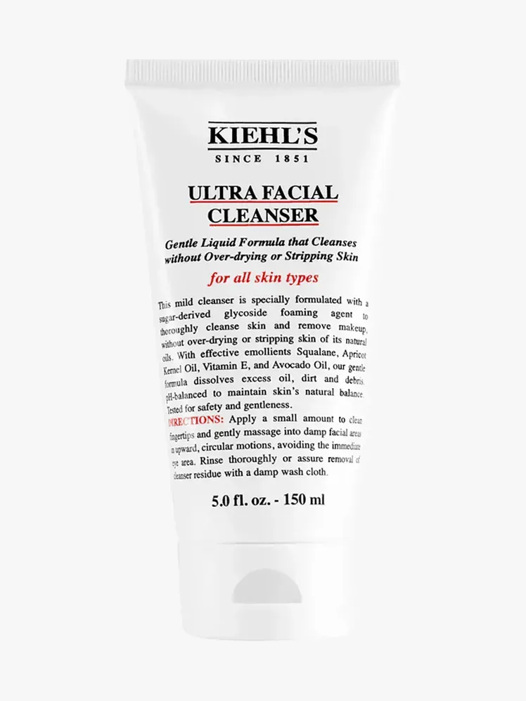 Kiehl’s Ultra Facial Cleanser у фірмовому складі на світло-сірому фоні