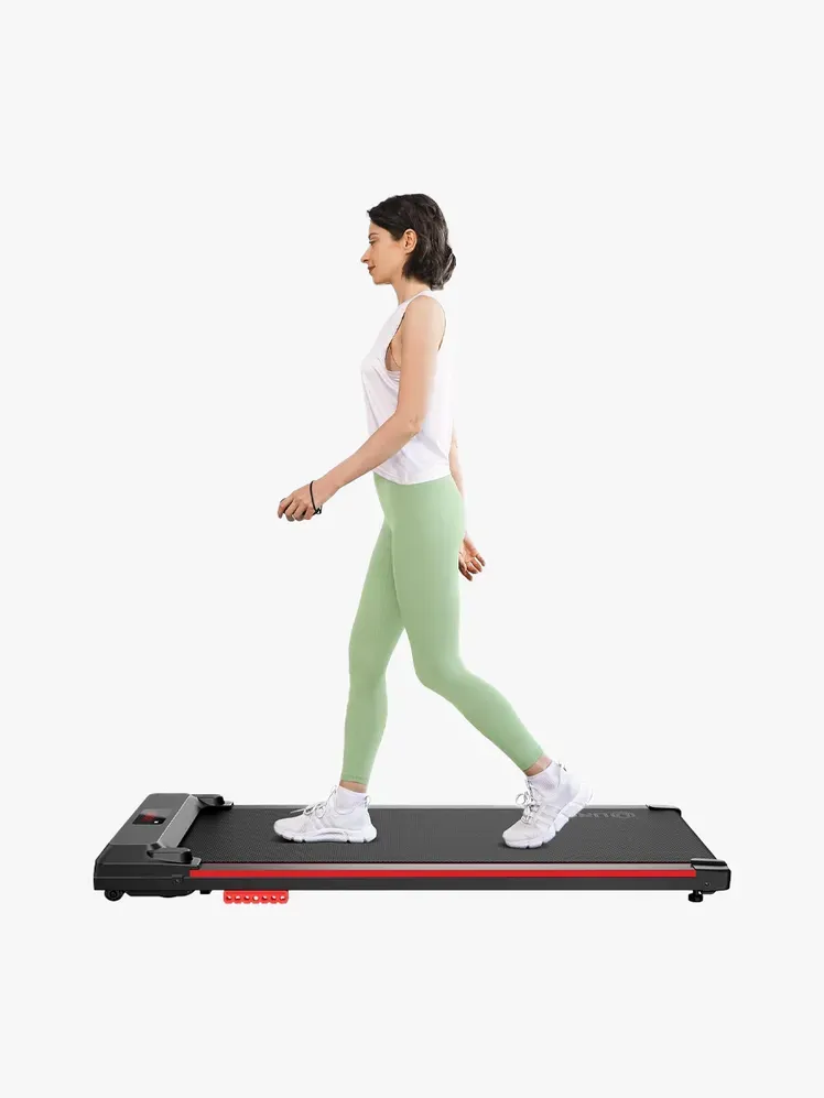 Urevo SpaceWalk Lite Löpband i märkeskomponent på en ljusgrå bakgrund