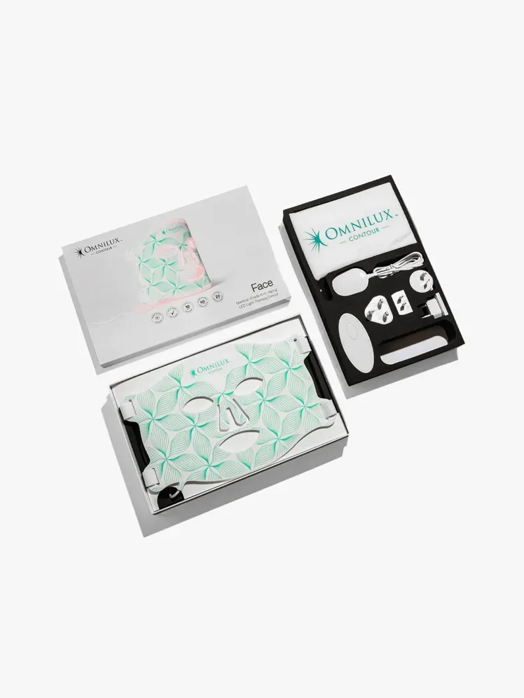 Omnilux Contour Face i merkekomponent på en lysegrå bakgrunn