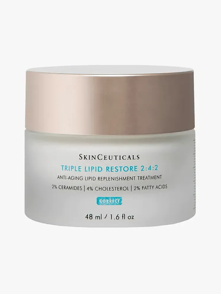 SkinCeuticals Triple Lipid Restore 242 în componentă de marcă pe un fundal gri deschis
